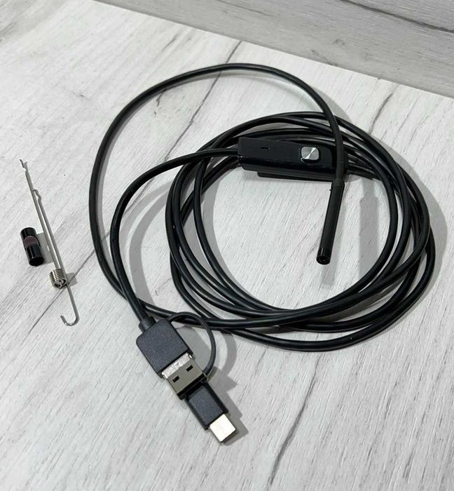 Эндоскоп бороскоп, мини камера для смартфона, СТО - ЖЕСТКИЙ кабель USB Type-C 2м