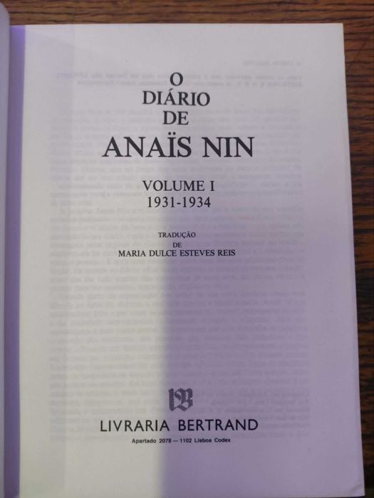Livro "O Diário de Anaïs Nin - Volume I (1931-1934)
