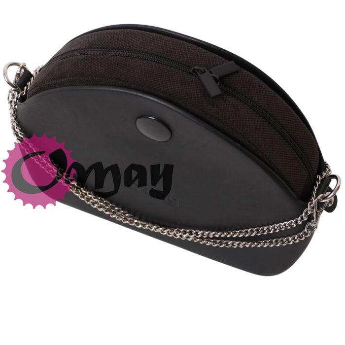 Czarny Welur Grafit organizer do OBAG MOON LIGHT 2 kieszenie OMAY