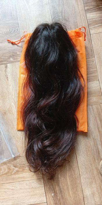Włosy naturalne Peruka Full lace wig-  balejaż brąz
