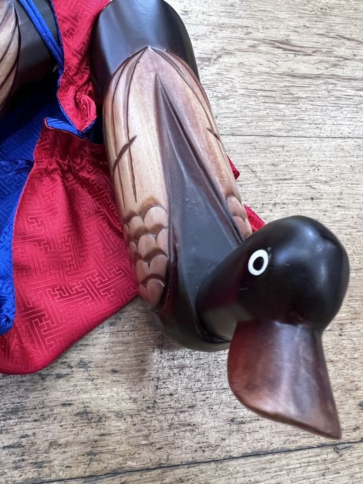 Conjunto patos madeira koreanos casamento - NOVO
