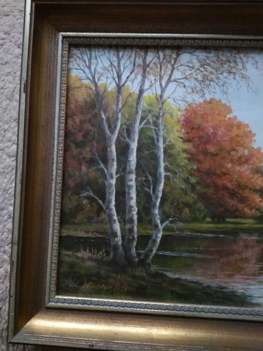 Olejny pejzaż sygn. H.Richter 1973r.