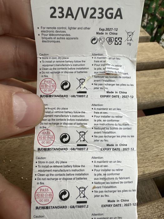 Conjunto de 3 Pilhas novas 12V  23amperes  high voltage