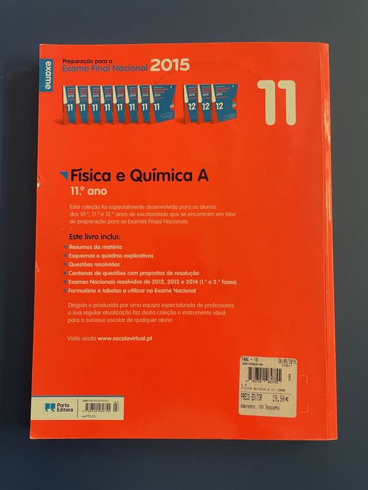 Livro Preparação para o Exame Nacional de Físico Química A 11 ano