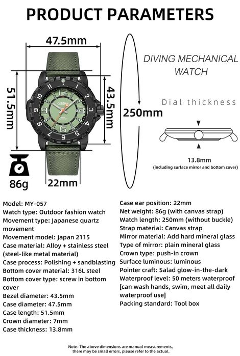 Addies Addiesdive часы военные тактические