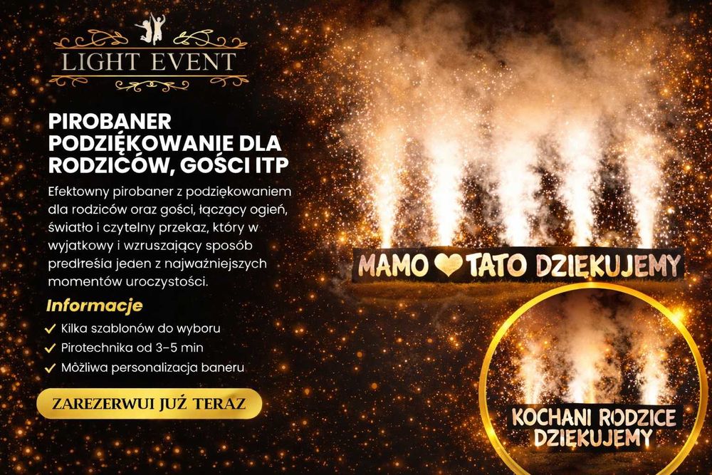 Fotolustro/Fotobudka/Wiatraki iskier/Kolorowy dym/Wybuchowe balon