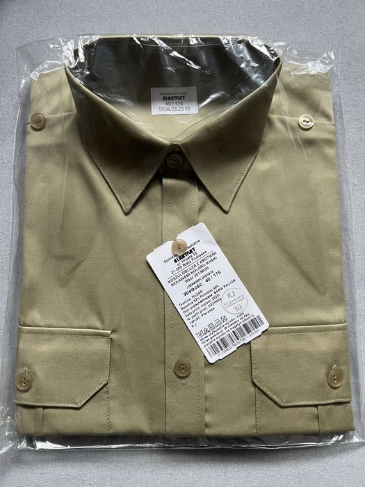 Koszulobluza koszula z krótkimi rękawami koloru khaki 301/MON