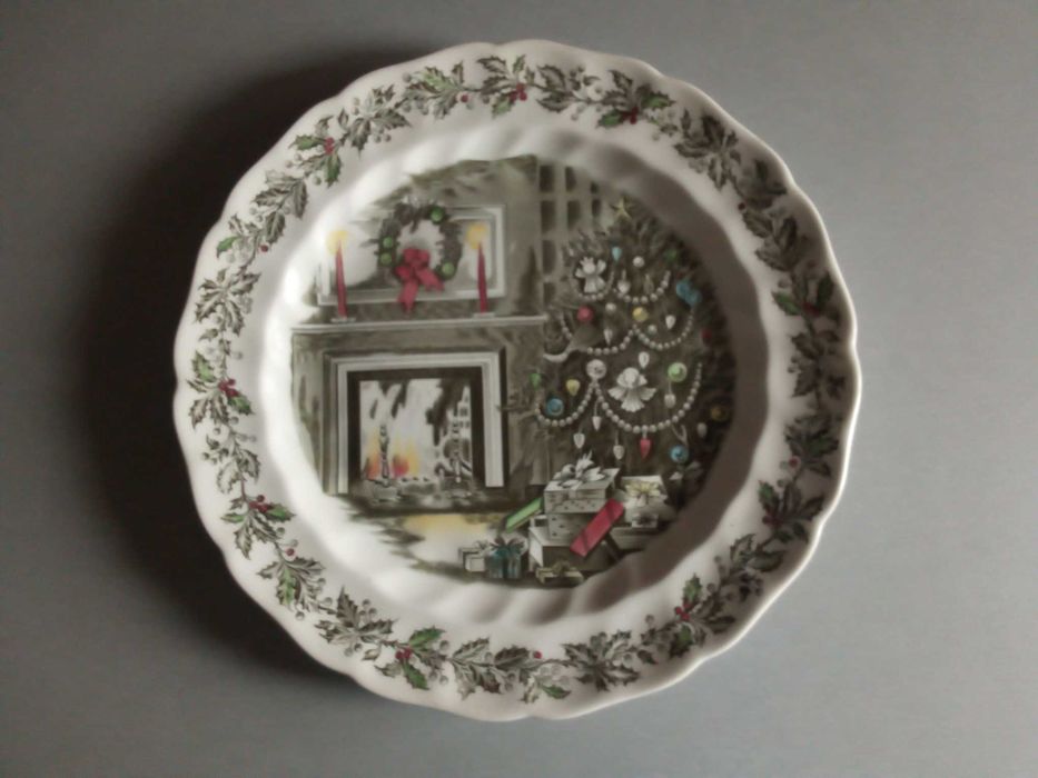 Prato "Merry Christmas", em cerâmica, de Johnson Bros, made in England
