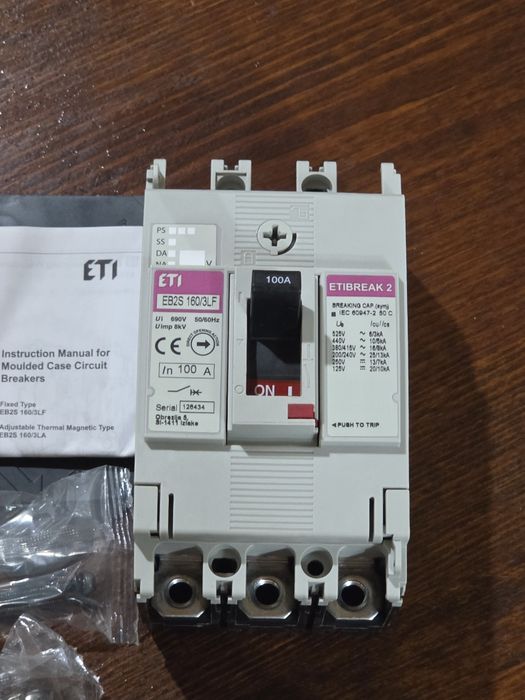 Автоматичний вимикач ЕTI EB2S 160/3LF 3P 100A