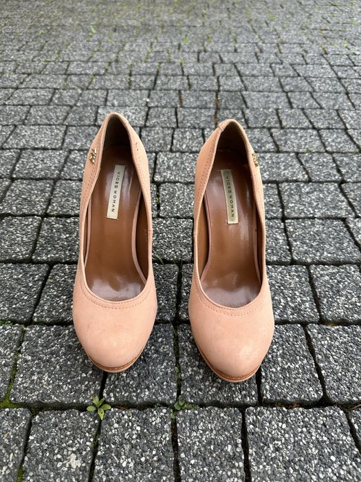 Szpilki wysokie - pudrowy róż