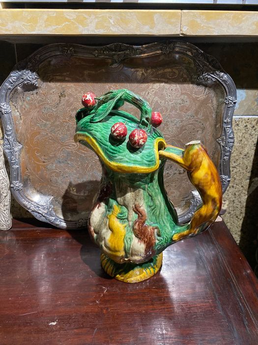 Jarro Caldas da Rainha Séc XIX 28 cm Marcado Herculano Elias “Mestre”