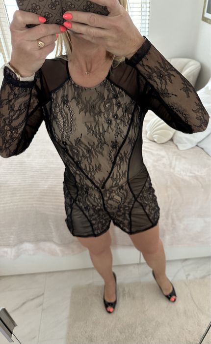 Guess nowy kombinezon koronkowy z podszewka M 38