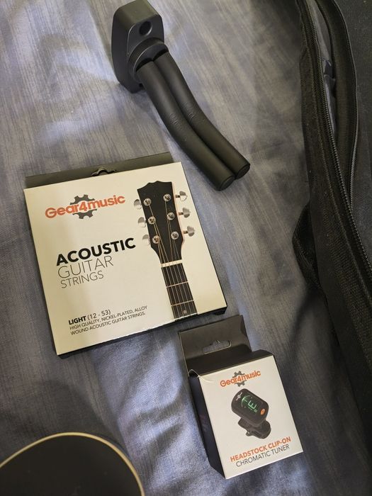 Guitarra/violão acústico - Preto- + acessórios