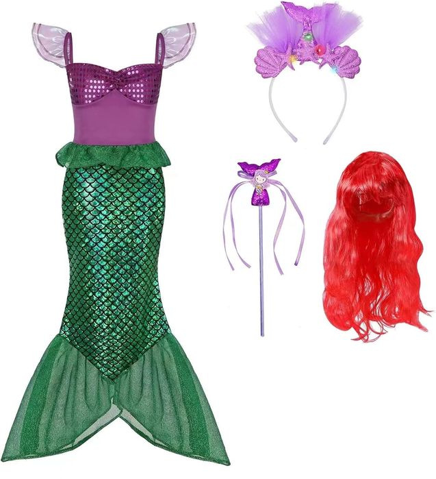 Kostium Księżniczki Syrenki dla Dziewczynki Rozmiar 3-4 Lata