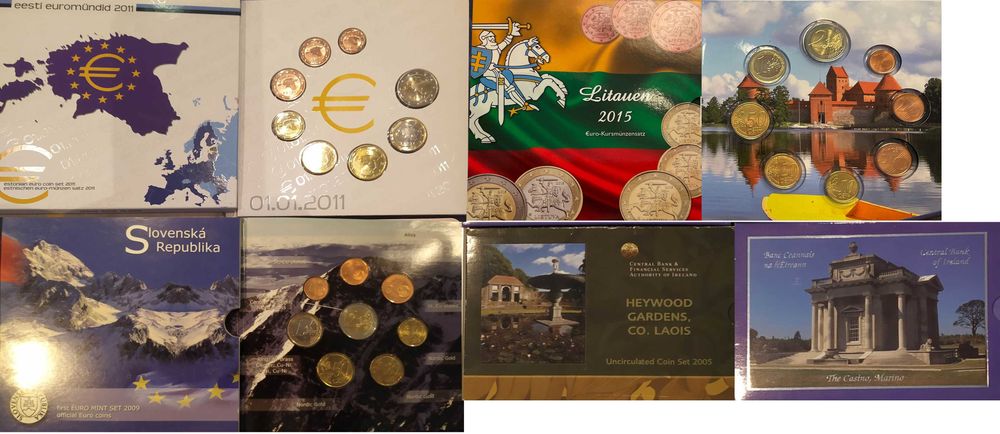 Carteira Moedas serie anual BNC BU Proof Euro Set 1999 a 2026