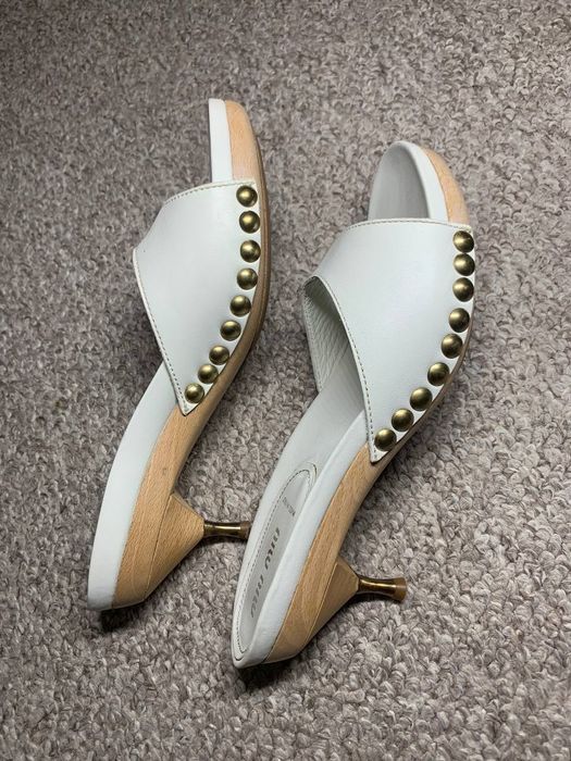 Клоги miu miu натуральна шкіра