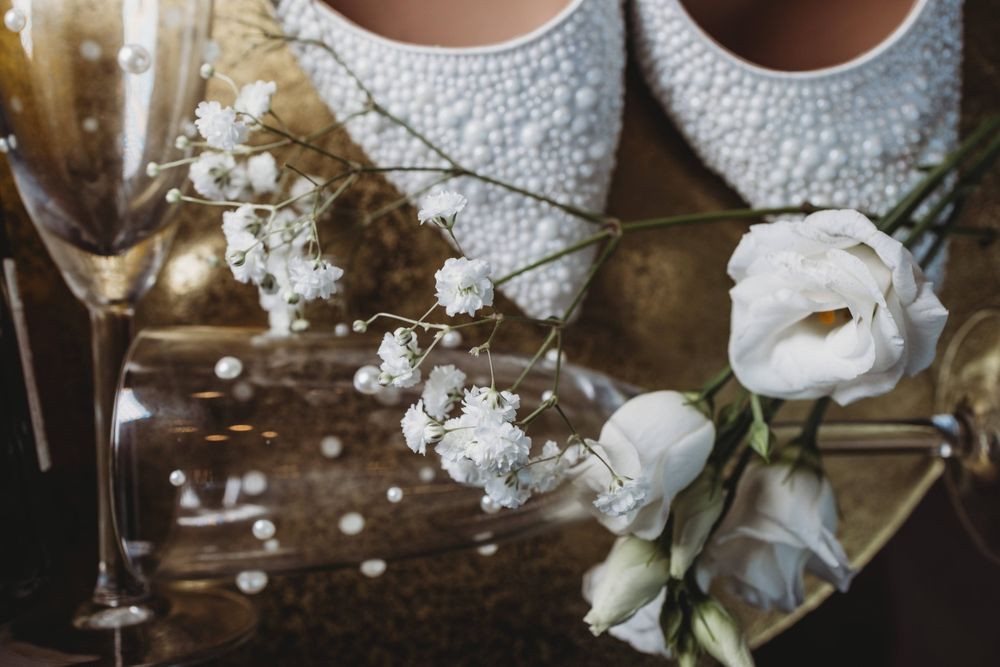 Buty ślubne Steve Madden perly szpilki 40