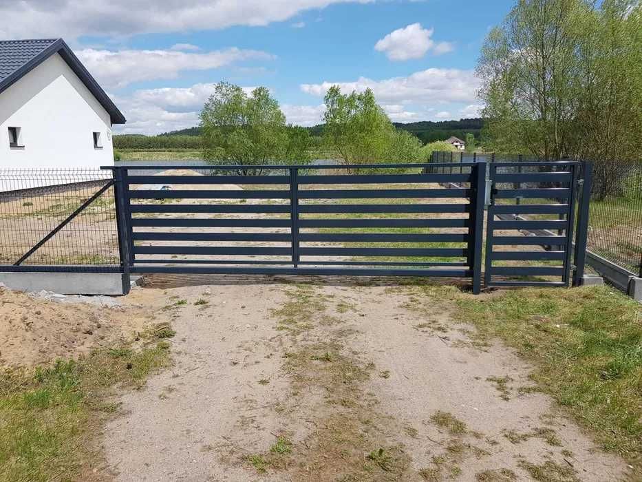 Ogrodzenie panelowe, podmurówka, montaż brama siatka płoty z montażem