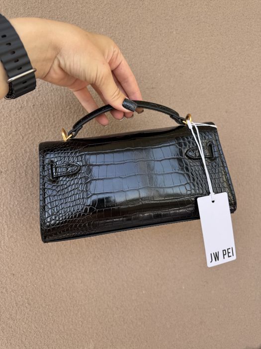 Жіноча сумочка Jw pei Noor brown canvas і Black croc