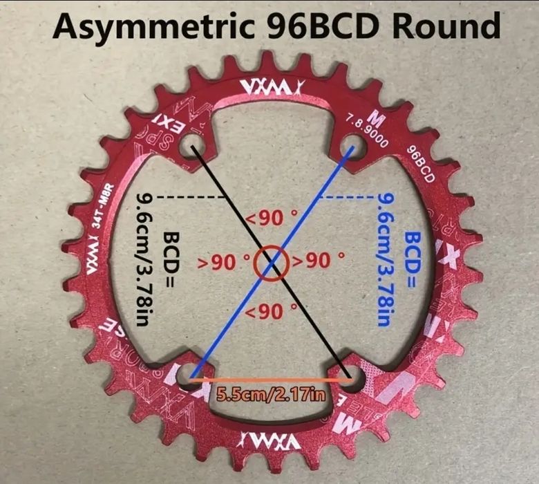 Звезда Narrow Wide 30T 96BCD асимметричная VXM новая MTB