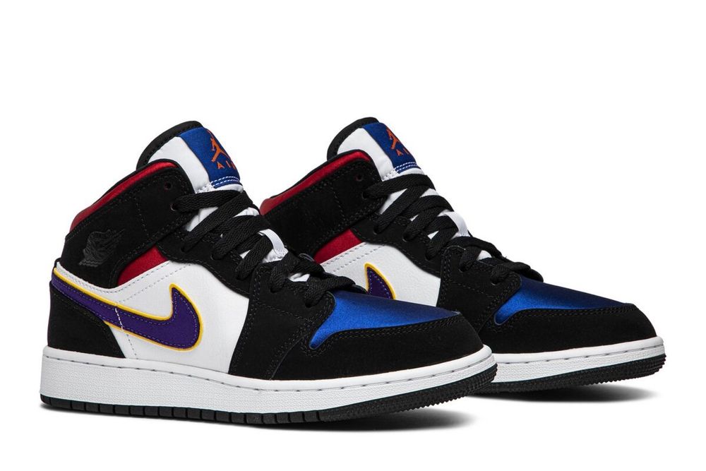 Оригинальные детские кроссовки JORDAN 1 mid lakers top 3 GS