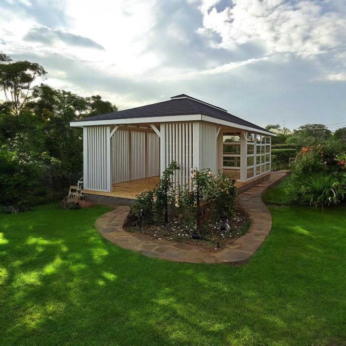 Altana ogrodowa z tarasem Ogród zimowy z altaną 8x4