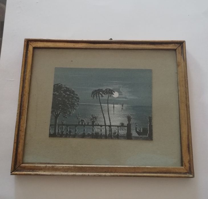 Antique painting with golden frame