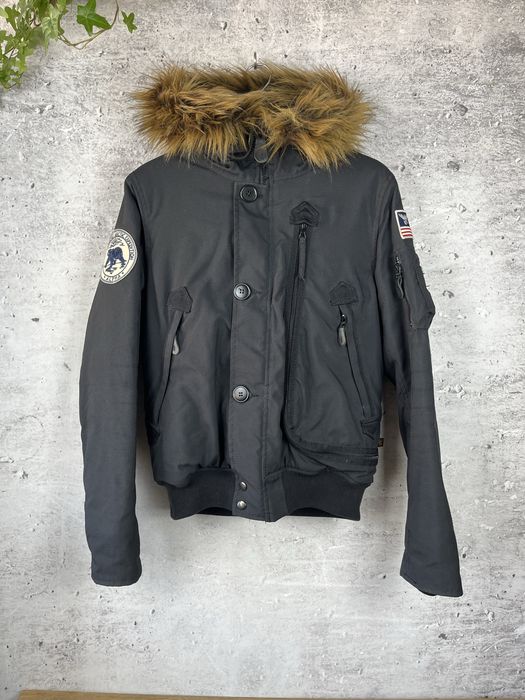 Alpha Industries - kurtka bomberka flyers fur jacket M