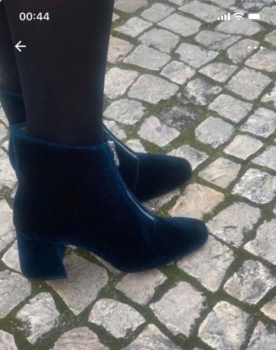 Botas azuis de veludo fa Zara T.  40