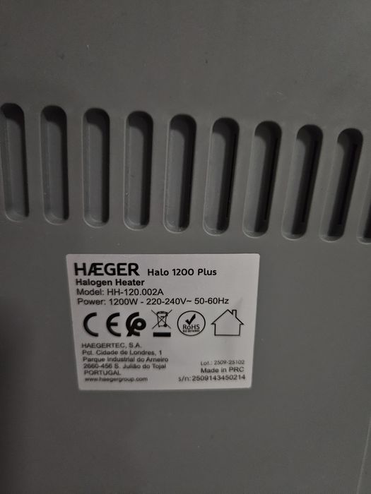 Aquecedor HAeger 1200plus