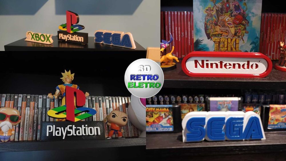 Logotipos 3D de videojogos, consolas, séries, filmes etc