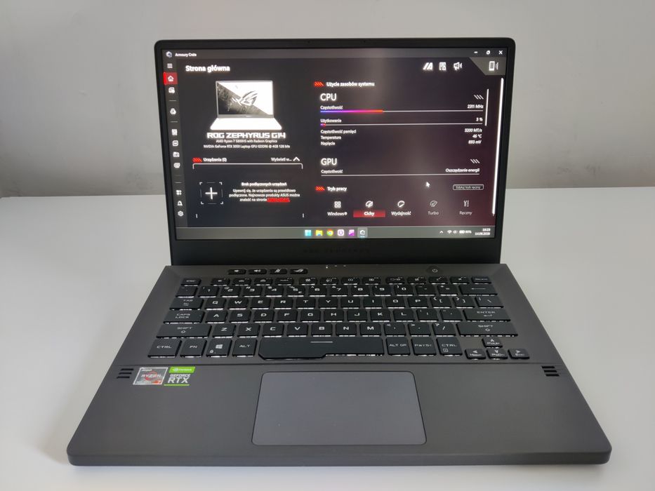 Asus Zephyrus G14 Ryzen 7 5800HS, RTX 3050, 16 GB RAM, 512 GB SSD