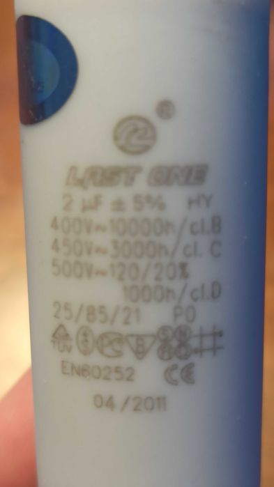 Kondensator rozruchowy 2uF Last One - 2 sztuki