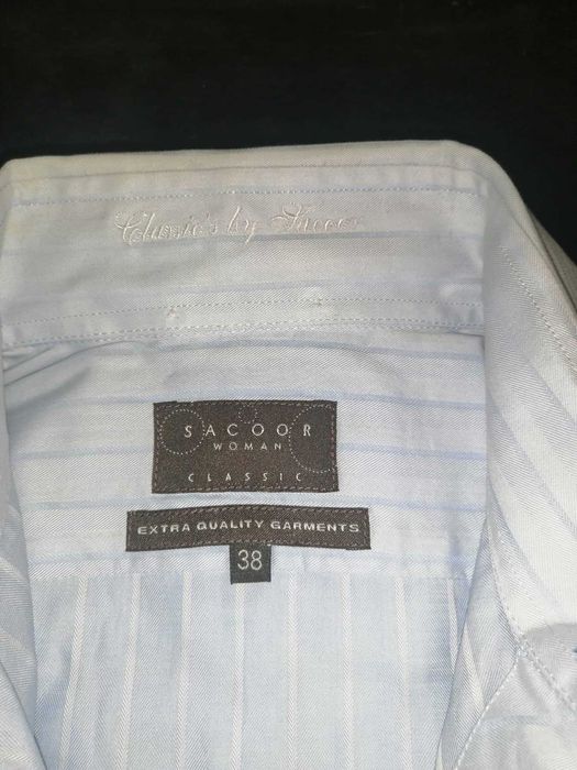 Camisa clássica azul com riscado Tam.38 Sacoor - bom estado