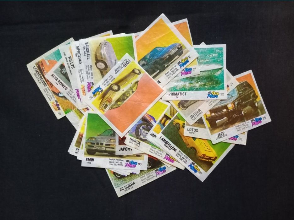 Вкладыши от жвачек Turbo и OtoMoto 90-х годов