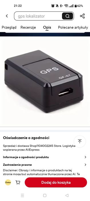 Lokalizator GPS Nadajnik