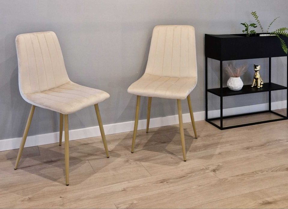 Welurowe krzesło tapicerowane do salonu i jadalni. Nowe. Wysyłka 24h