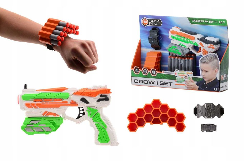 PISTOLET na strzałki piankowe WYRZUTNIA Broń zabawka dla dzieci 31055