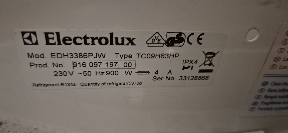 Suszarki elextrolux EDH3386  czesci