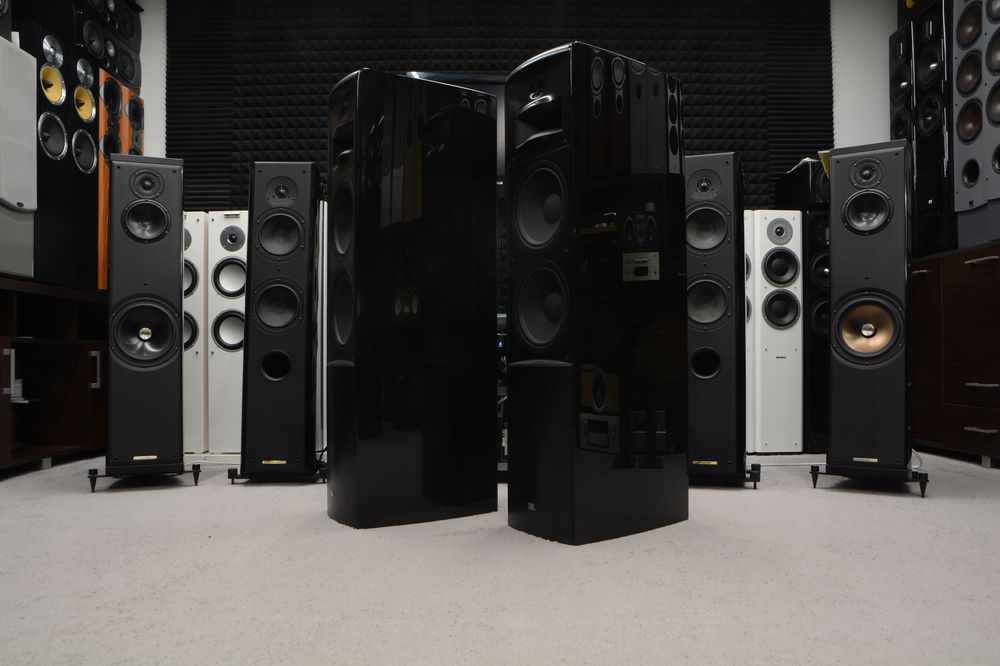 kolumny Głośnikowe podłogowe stereo czarny połysk Lakier JBL LS80