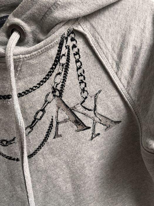 Armani Exchange Szara bluza z kapturem krótki rękaw r. XS