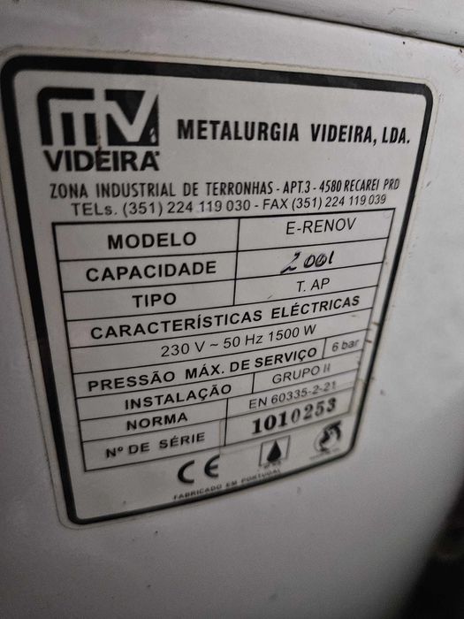 Termoacumulador VIDEIRA 200l COBRE