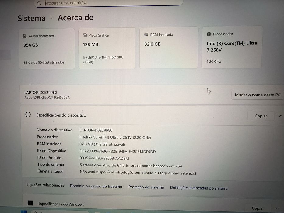Portatil Asus CPU com IA de ultima geracao com garantia