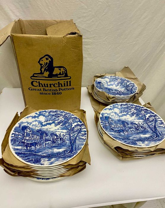 Serviço 35 Pratos Churchill England – NOVOS na Caixa (Kit 2)
