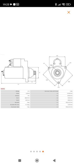 Motor arranque para Suzuki, Kia, Nissan, ou Mitsubishi