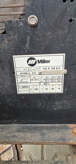 Spawarka przemysłowa Miller MIGBLU 420 MIG MAG TIG trójfazowa