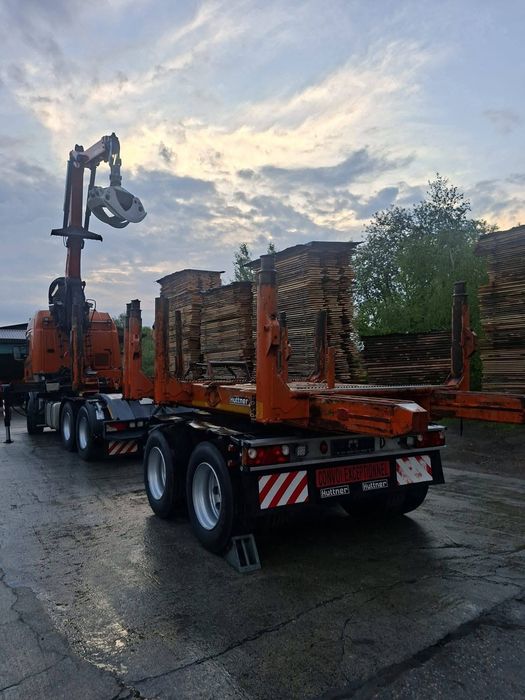 Przyczepa naczepa do drewna dluzycy klody stosu HUTTNER DOLL scania volvo