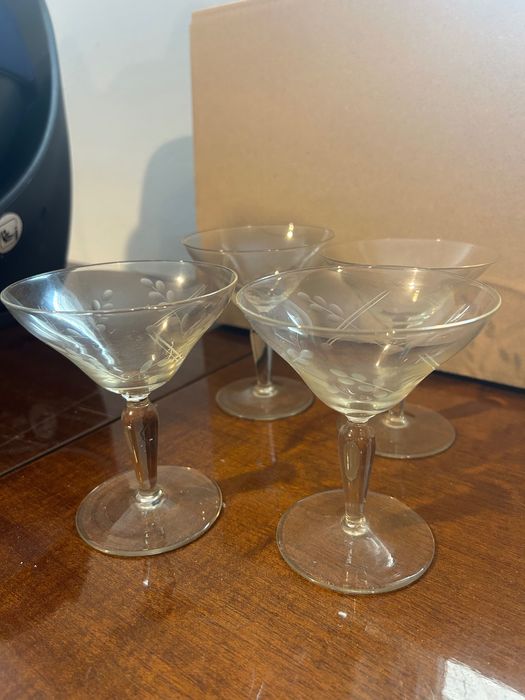 Kieliszki kryształowe martini szampan PRL