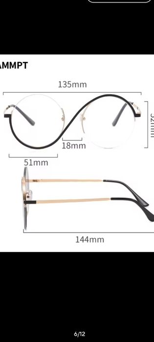 Ramki korekcja Okrągłe lenonki okulary zerówki oprawki gold złote