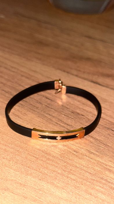 Каучуковый браслет мужской золото